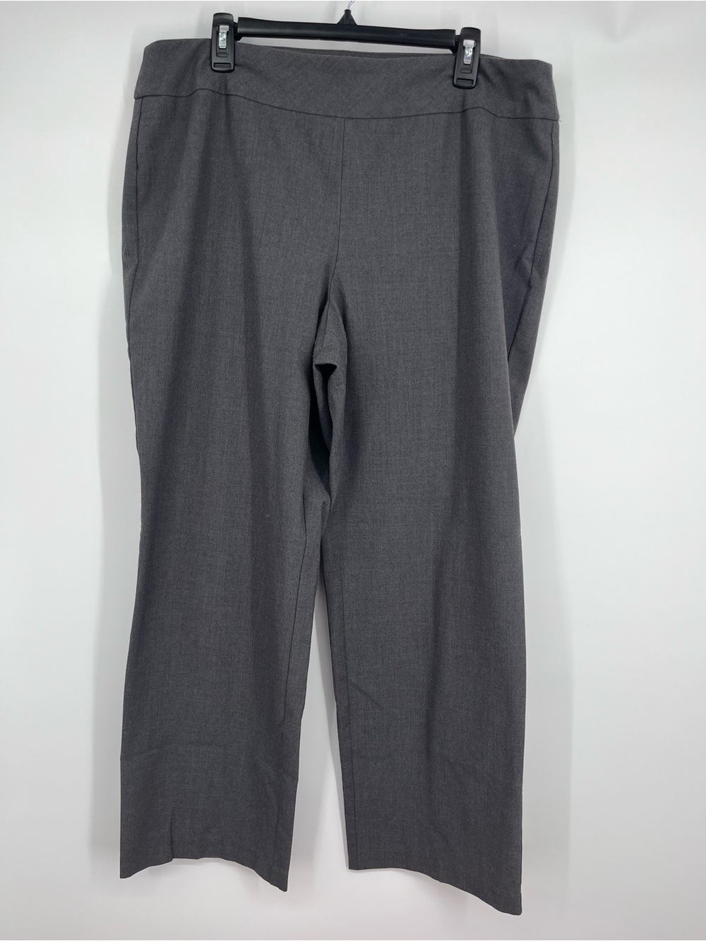 Roz & Ali Women's Gray Pull-On Straight-Leg Trousers